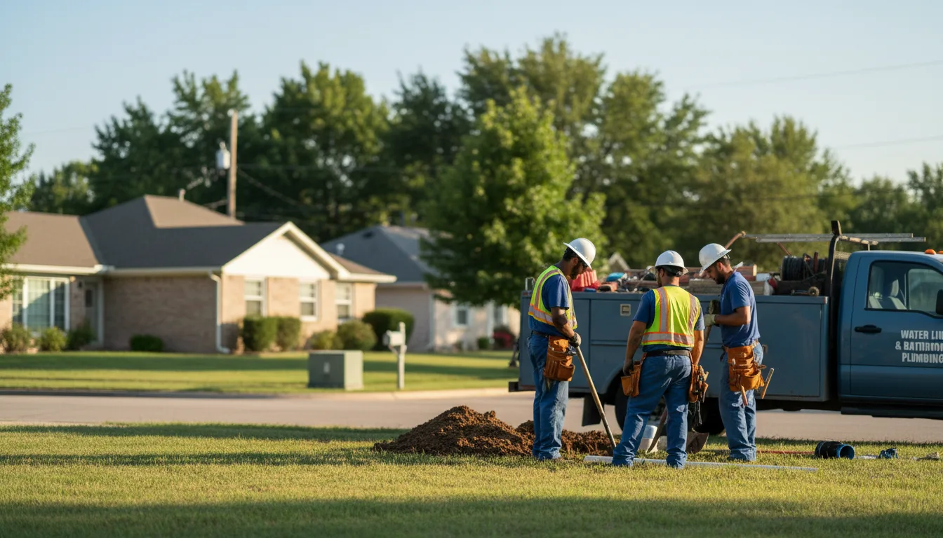 Residential water line and bathroom plumbing service in Earlington, KY